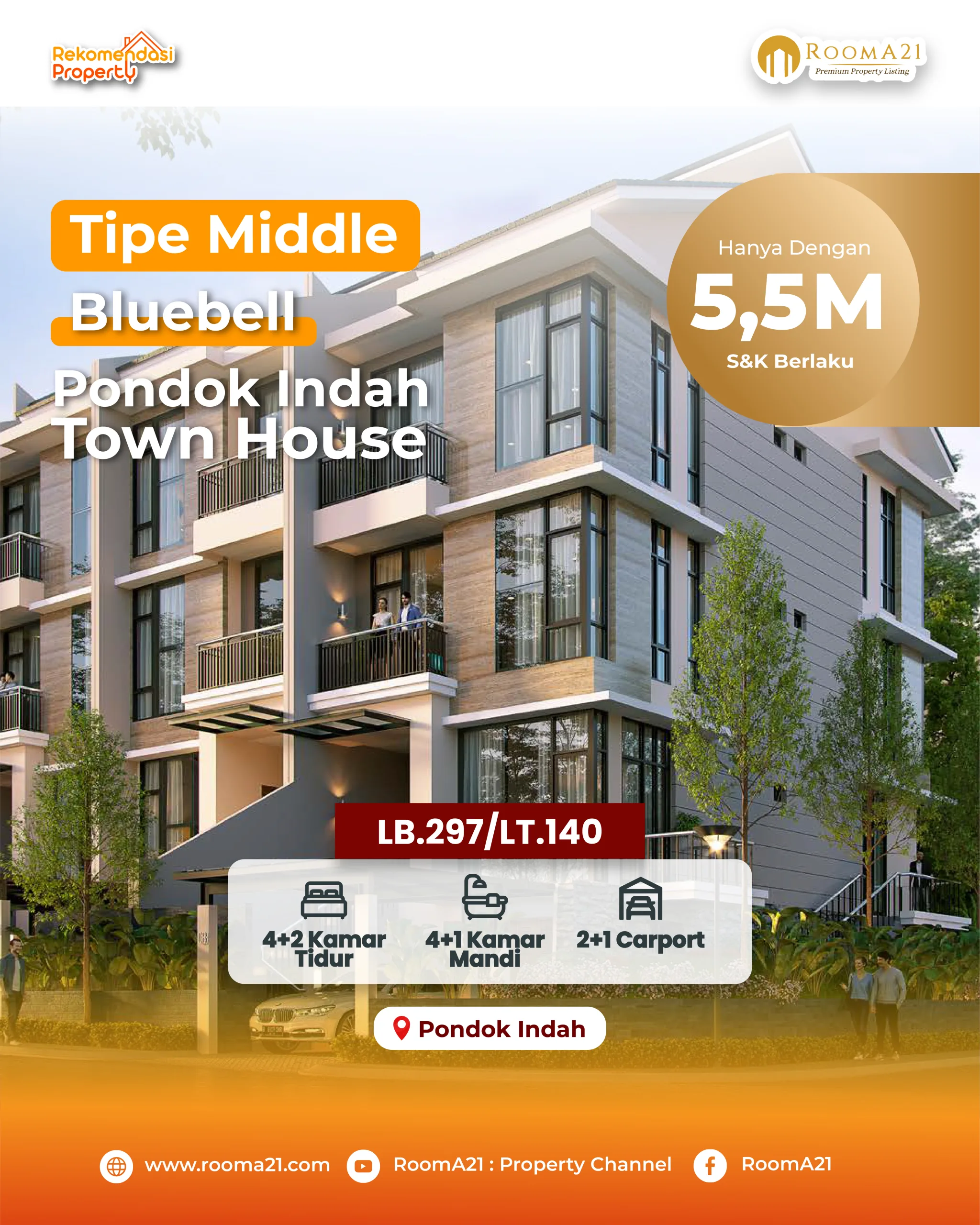 Pondok Indah | Town House | Tipe Middle Bluebell - foto 1