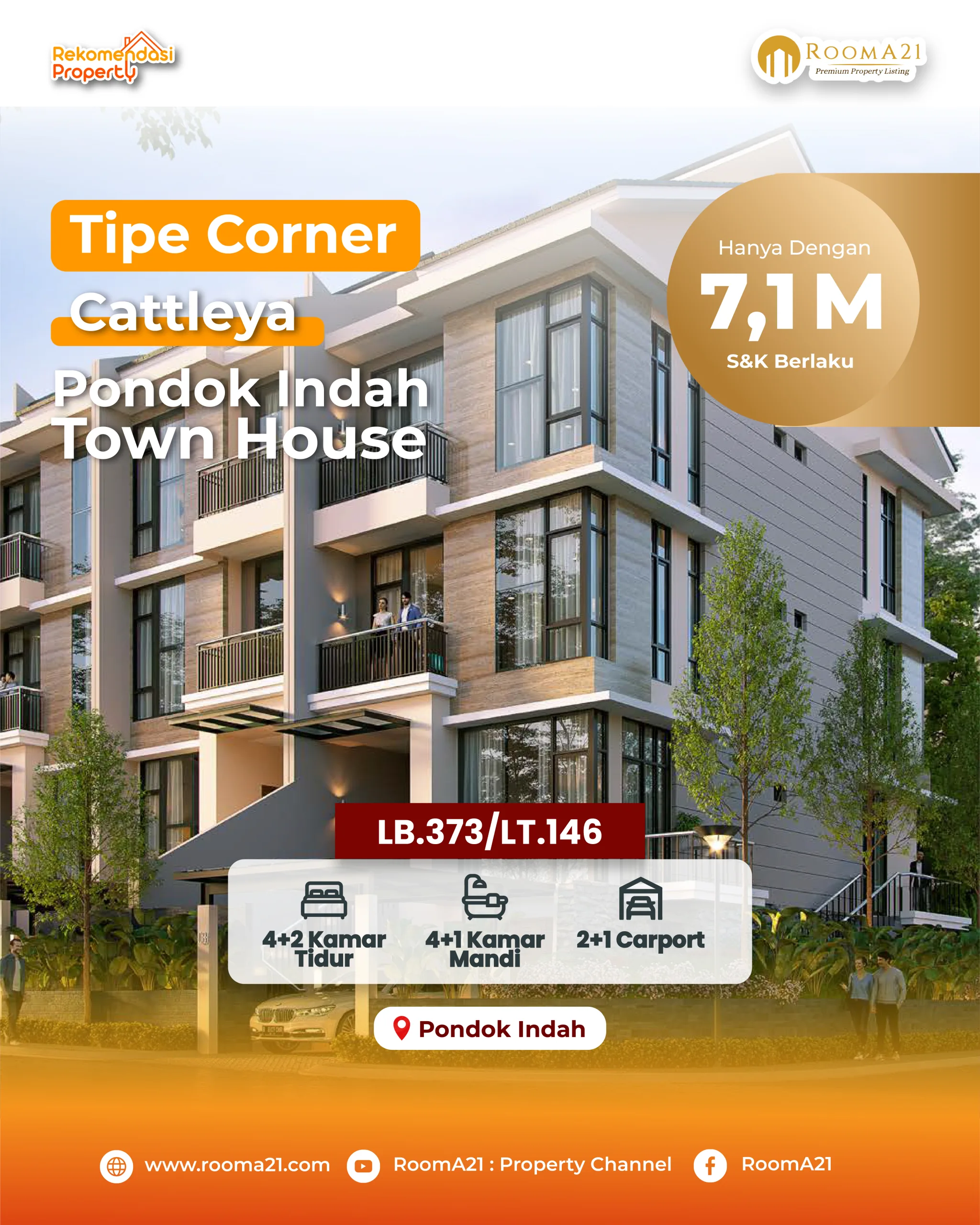 Pondok Indah | Town House | Tipe Corner Cattleya - foto 1