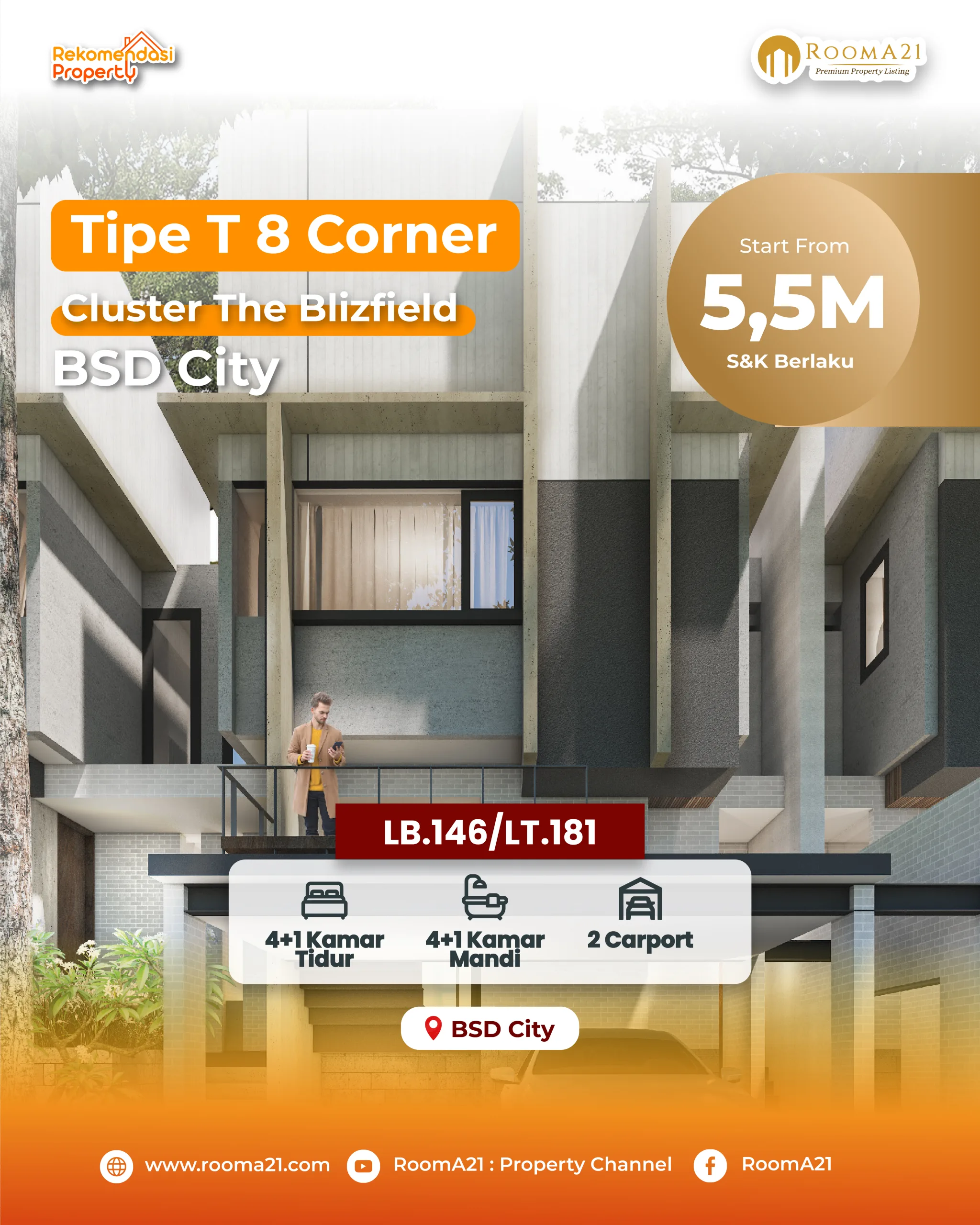 The Blisfield | BSD City | Tipe T8 Corner