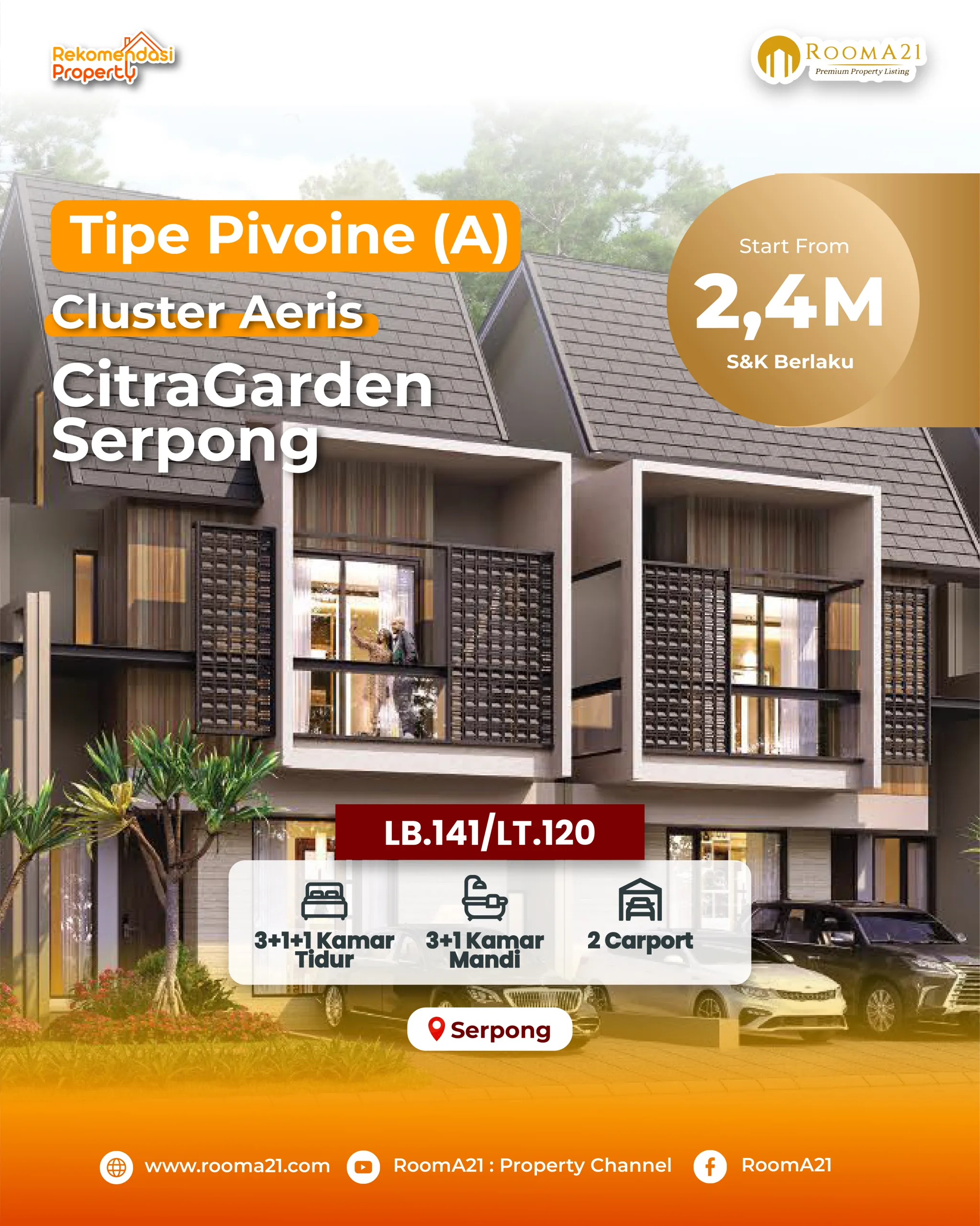 Citra Garden Serpong | Cluster Aeris | Tipe Pivione (A) - foto 1