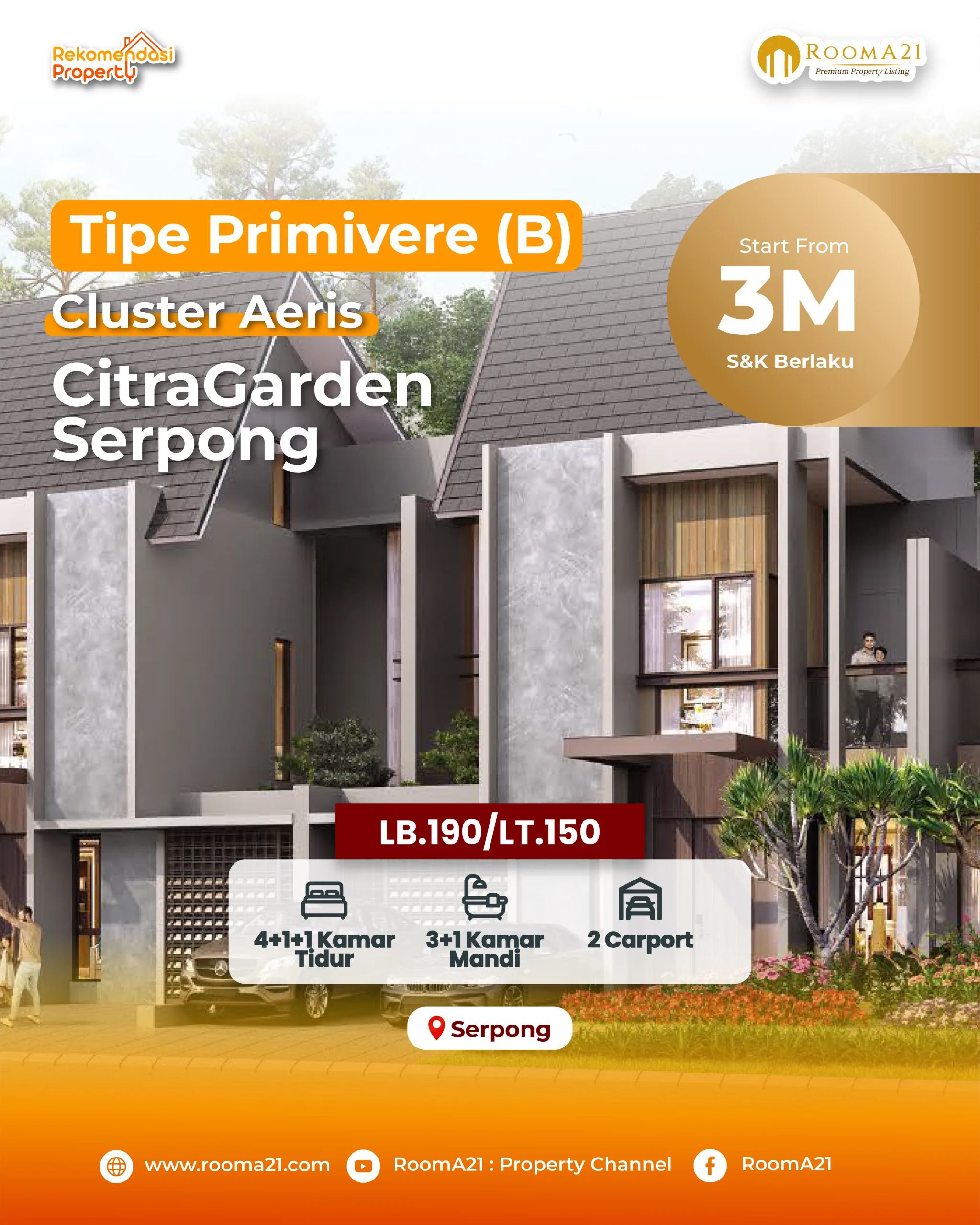 Citra Garden Serpong | Cluster Aeris | Tipe Primivera (B)