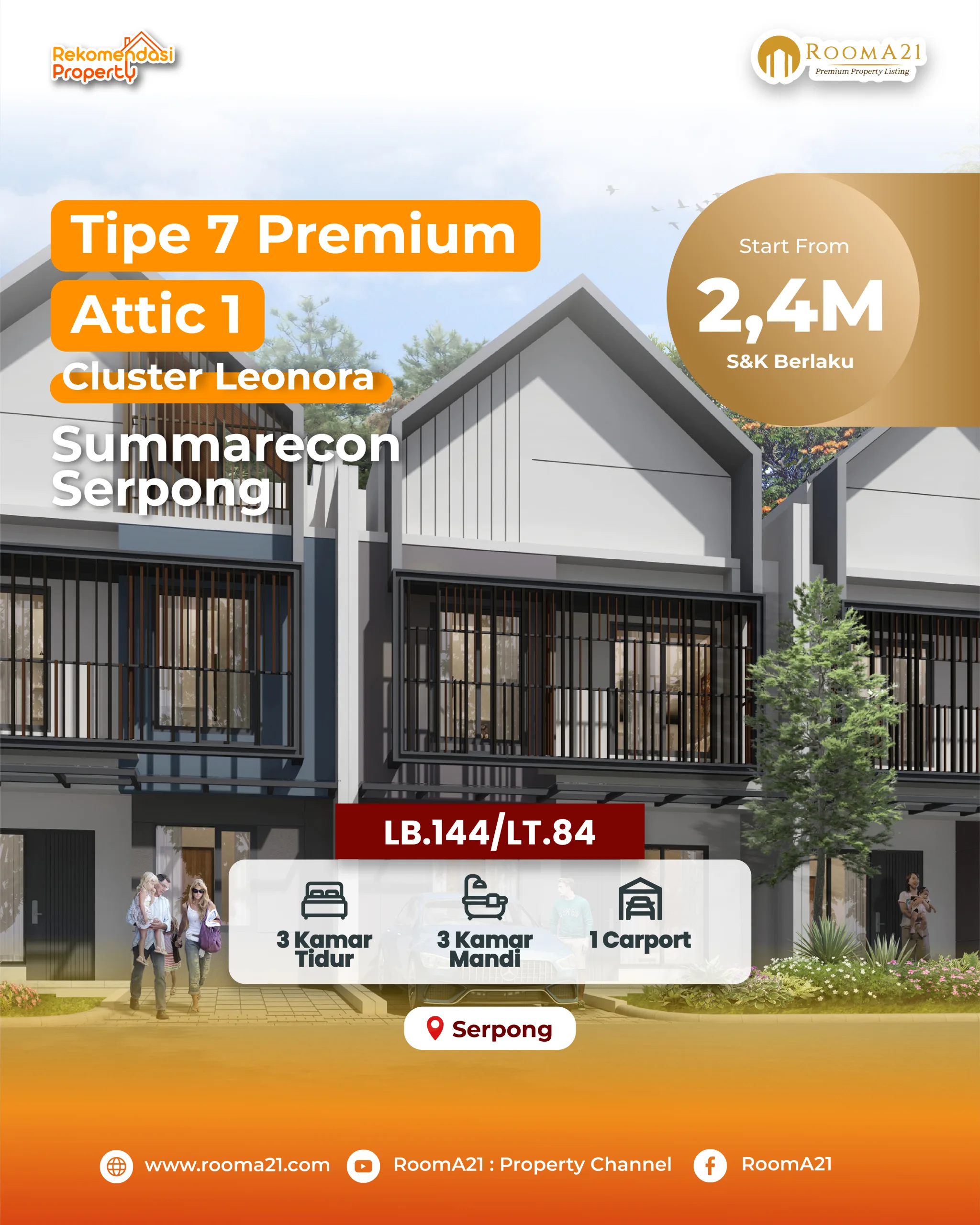 Cluster Leonora | Summarecon Serpong |Tipe 7 Premium Attic 1 - foto 1