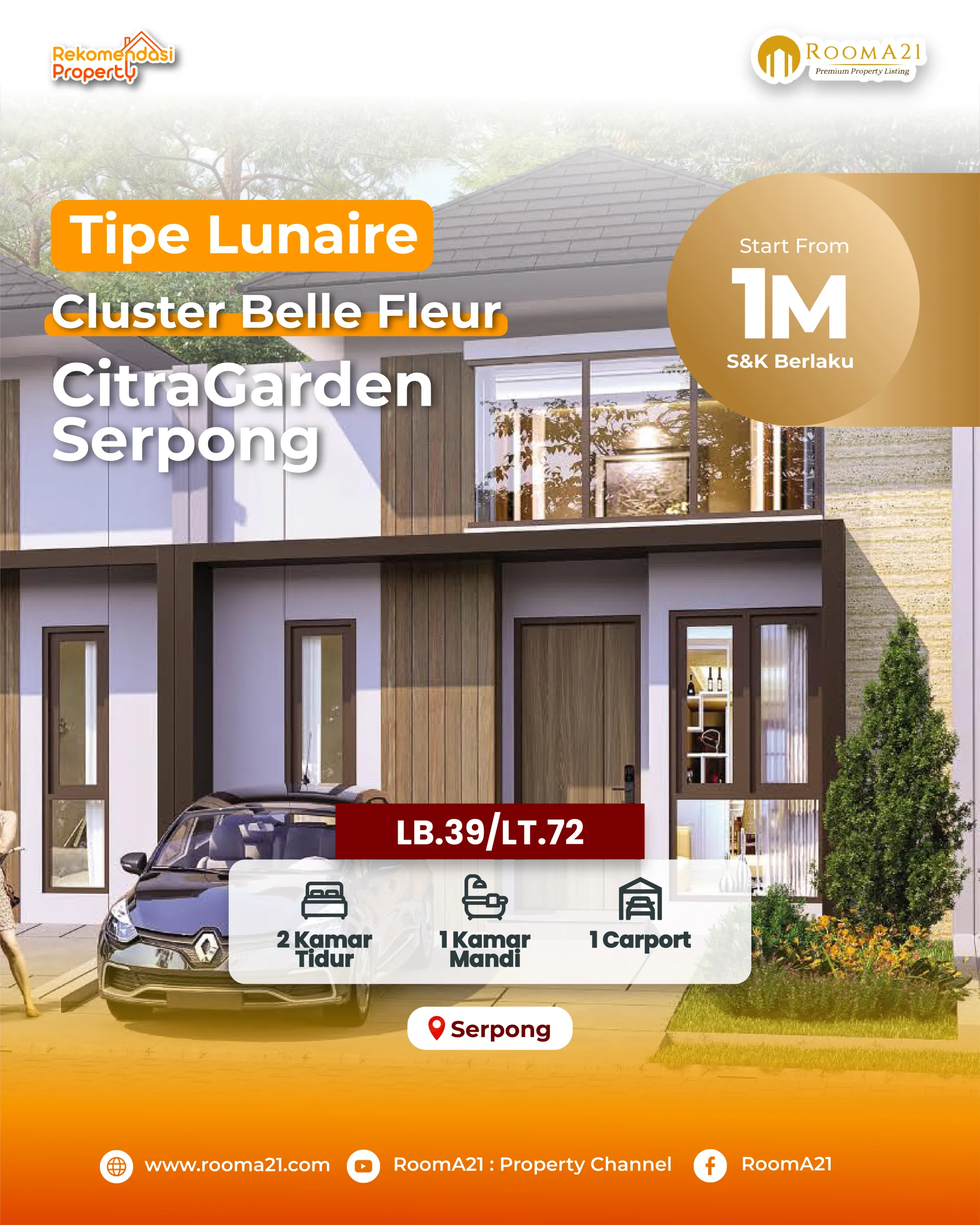 Citra Garden Serpong | Cluster Belle Fleur | Tipe Lunaire - foto 1