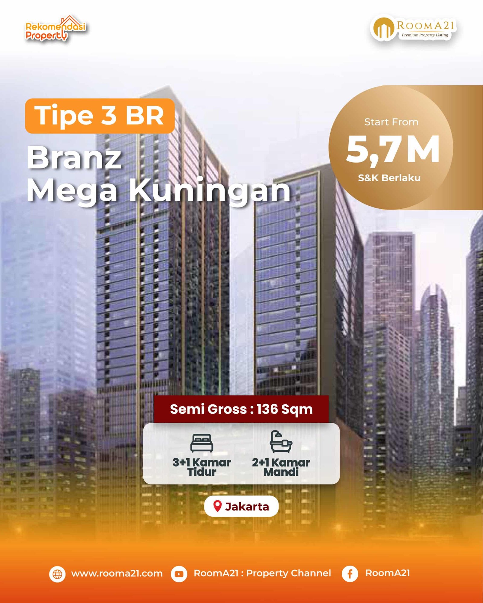 Branz Mega Kuningan | Jakarta | Tipe 3 BR