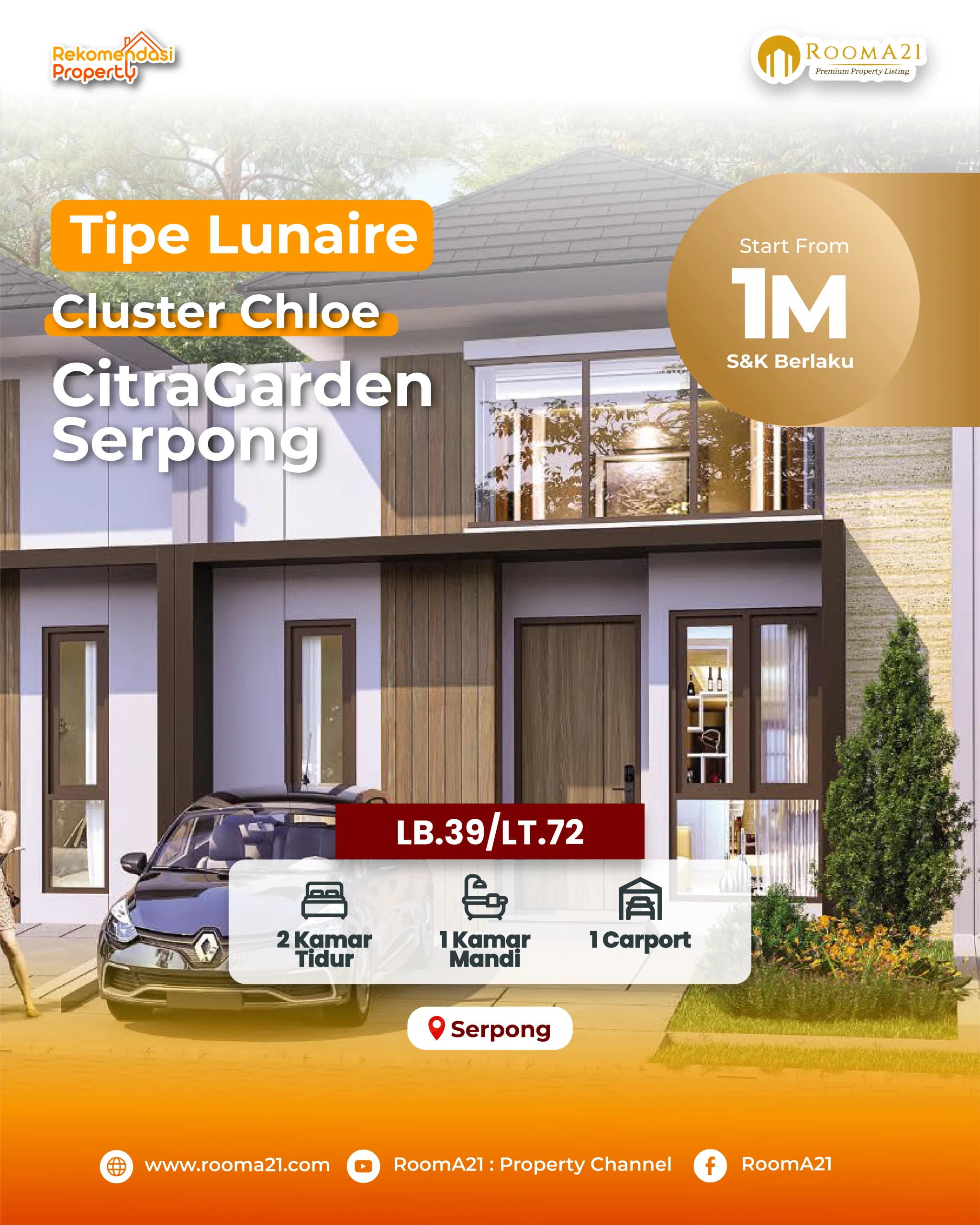 Citra Garden Serpong | Cluster Chloe | Tipe Lunaire - foto 1