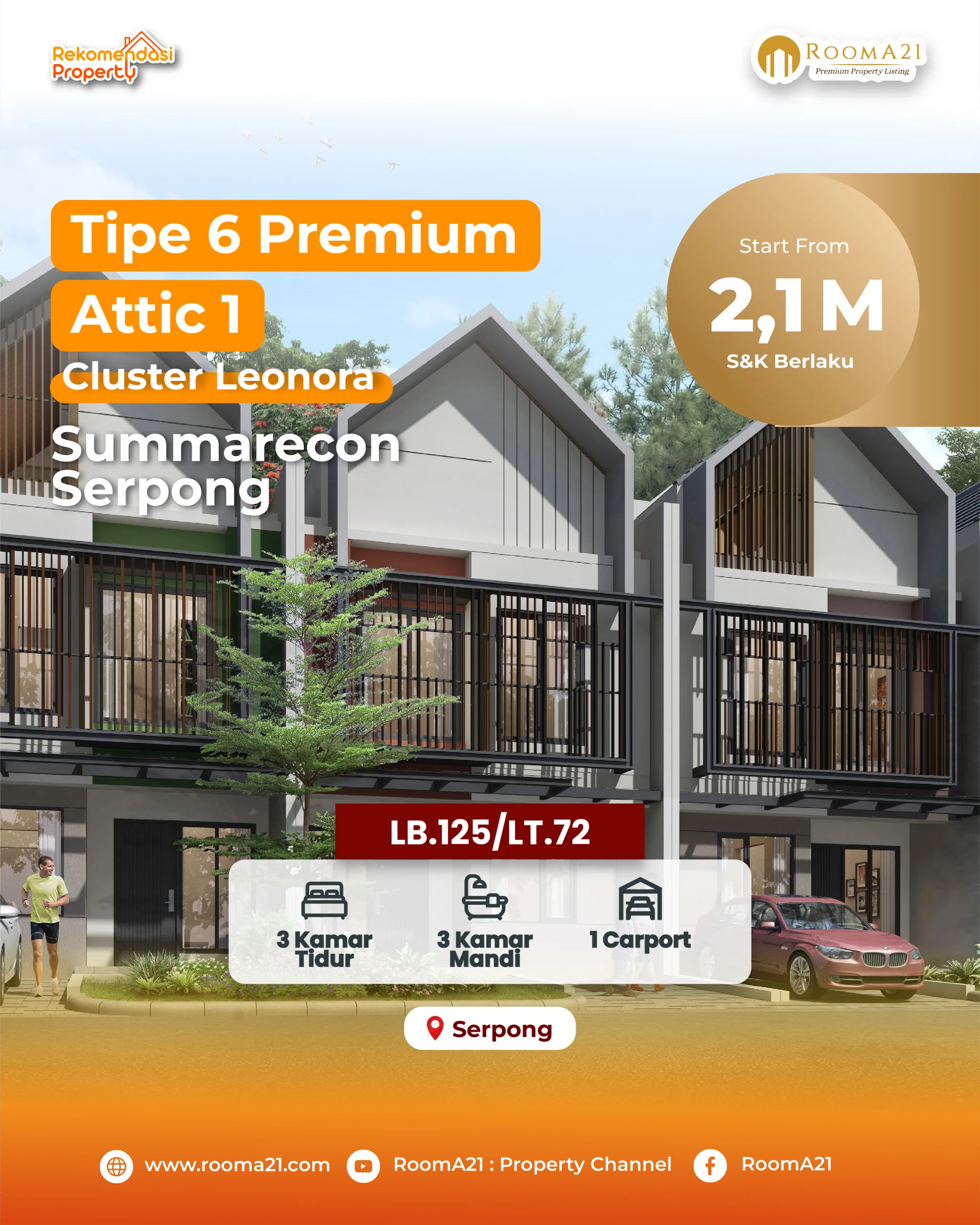 Cluster Leonora | Summarecon Serpong |Tipe 6 Premium Attic 1 - foto 1