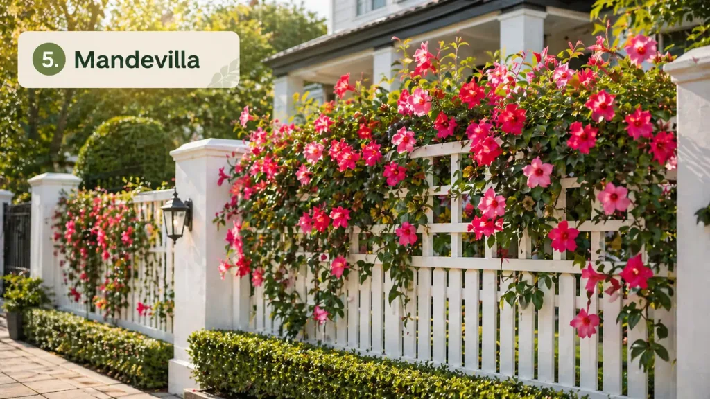 Bunga Mandevilla - Tanaman Penutup Pagar Rumah 12 Pilihan Rimbun Cantik-new