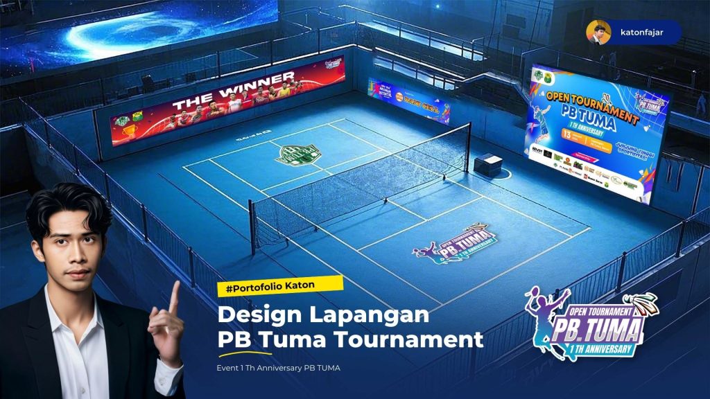 Desain Lapangan Bulutangkis Profesional untuk PB Tuma Open Tournament