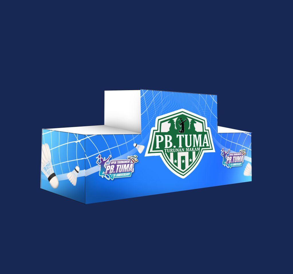 Desain Podium | Desain Lapangan Bulutangkis Profesional untuk PB Tuma Open Tournament