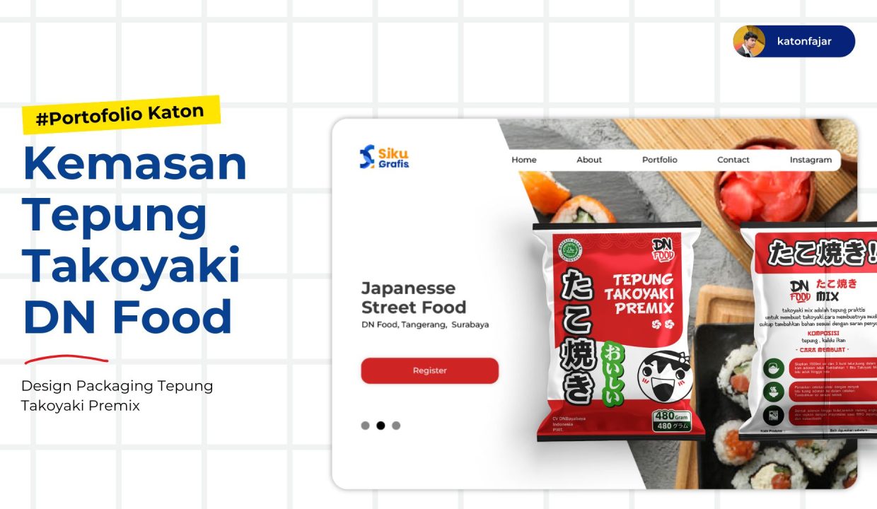 desain kemasan tepung takoyaki dn food