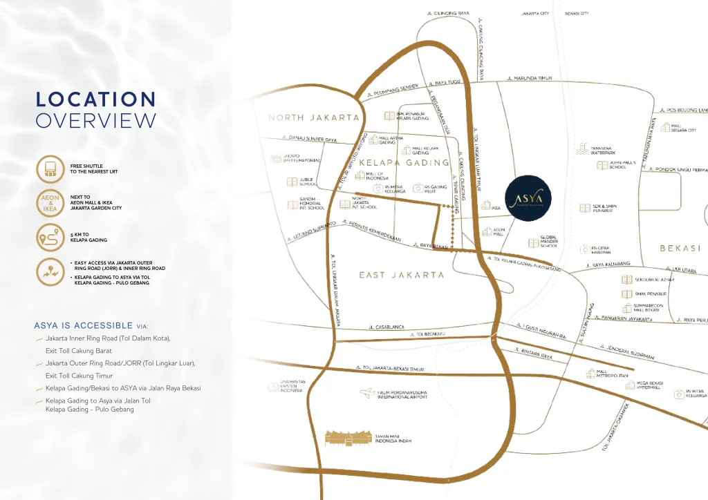 Ruko Dijual: Asya Jakarta Garden City, Jakarta Timur. Lokasi strategis dekat AEON Mall dan IKEA, cocok untuk usaha dan investasi properti.