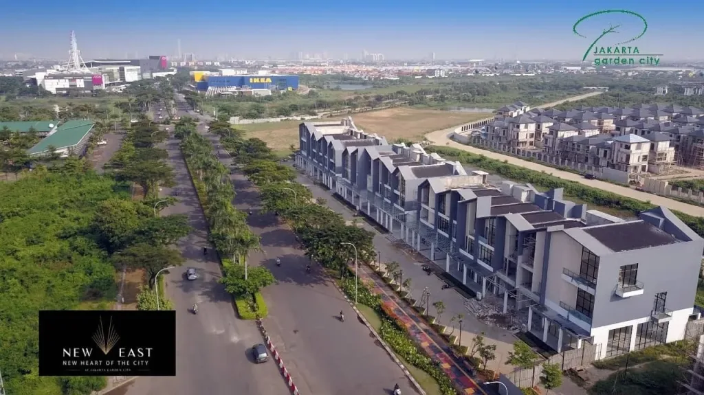 Ruko dijual di Jakarta Garden City, Jakarta Timur - New East. Lokasi strategis dekat AEON & IKEA. Cocok untuk usaha & investasi properti. Harga ruko kompetitif!