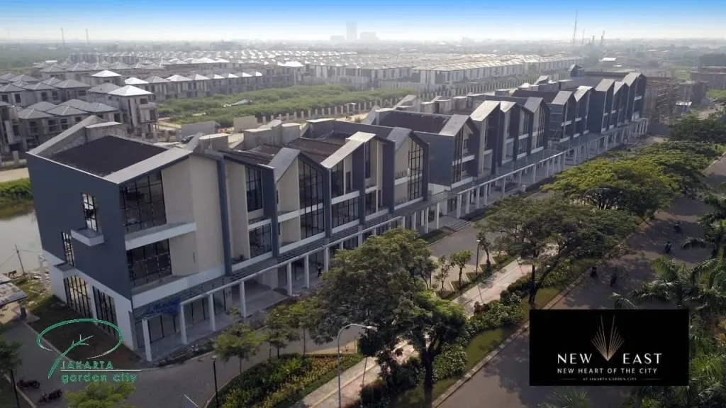 Ruko dijual di Jakarta Garden City, Jakarta Timur - New East. Lokasi strategis dekat AEON & IKEA. Cocok untuk usaha & investasi properti. Harga ruko kompetitif!