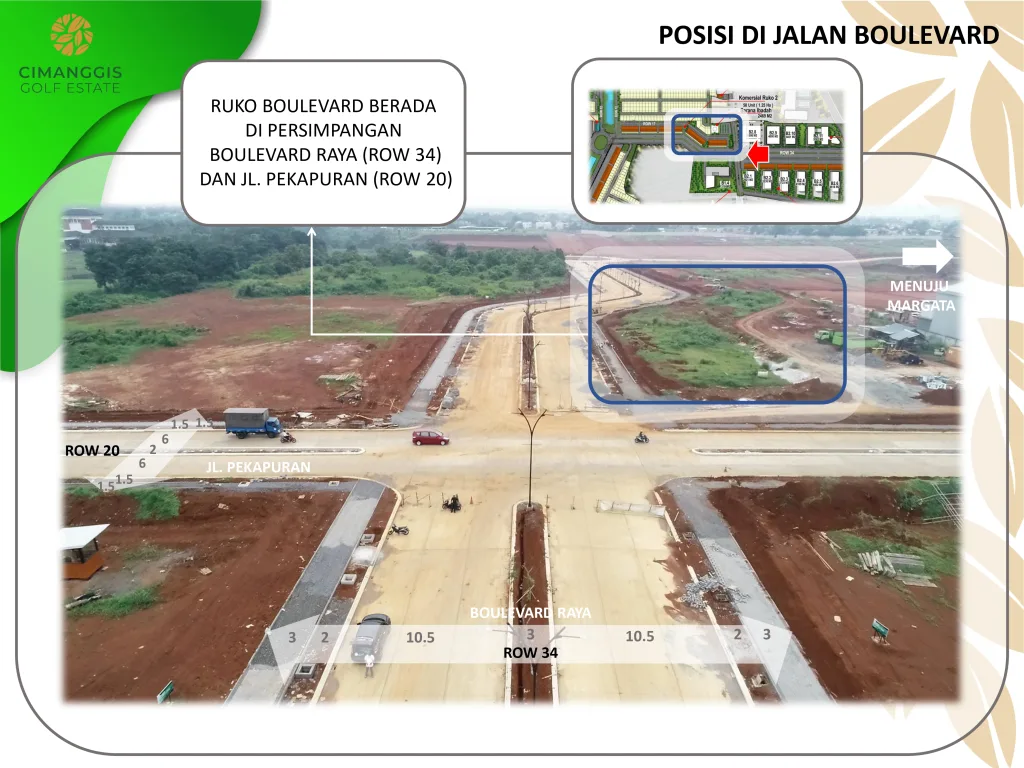Ruko dijual di Jakarta Timur, lokasi strategis Cimanggis Golf Estate. Investasi properti ideal, harga ruko mulai Rp 2,7 Man, cocok untuk berbagai usaha anda.