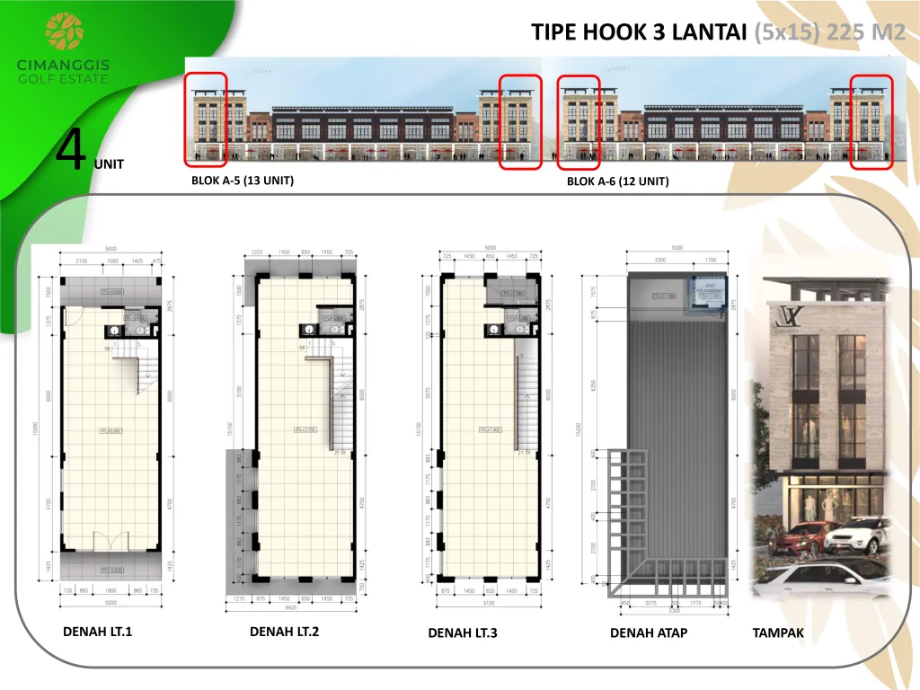 Ruko dijual di Jakarta Timur, lokasi strategis Cimanggis Golf Estate. Investasi properti ideal, harga ruko mulai Rp 2,7 Man, cocok untuk berbagai usaha anda.