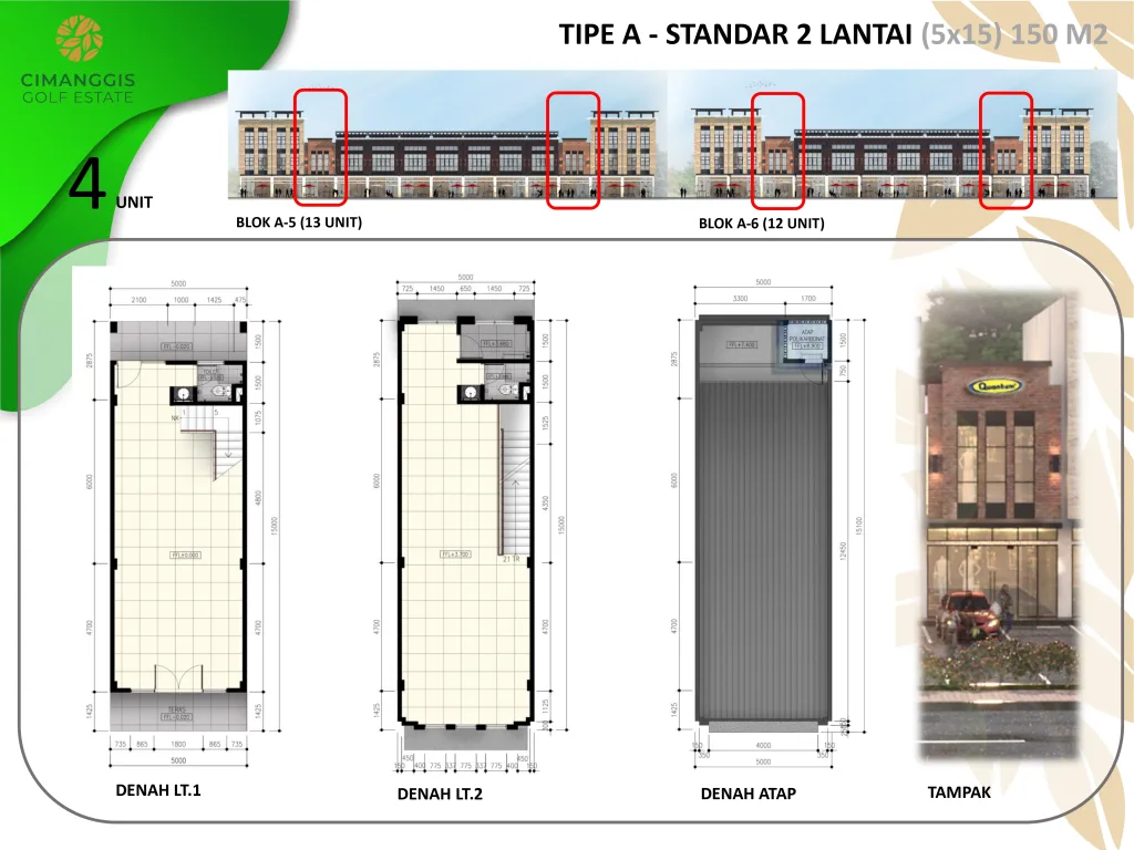 Ruko dijual di Jakarta Timur, lokasi strategis Cimanggis Golf Estate. Investasi properti ideal, harga ruko mulai Rp 2,7 Man, cocok untuk berbagai usaha anda.
