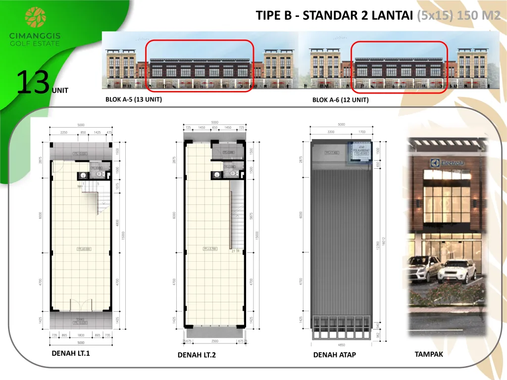 Ruko dijual di Jakarta Timur, lokasi strategis Cimanggis Golf Estate. Investasi properti ideal, harga ruko mulai Rp 2,7 Man, cocok untuk berbagai usaha anda.