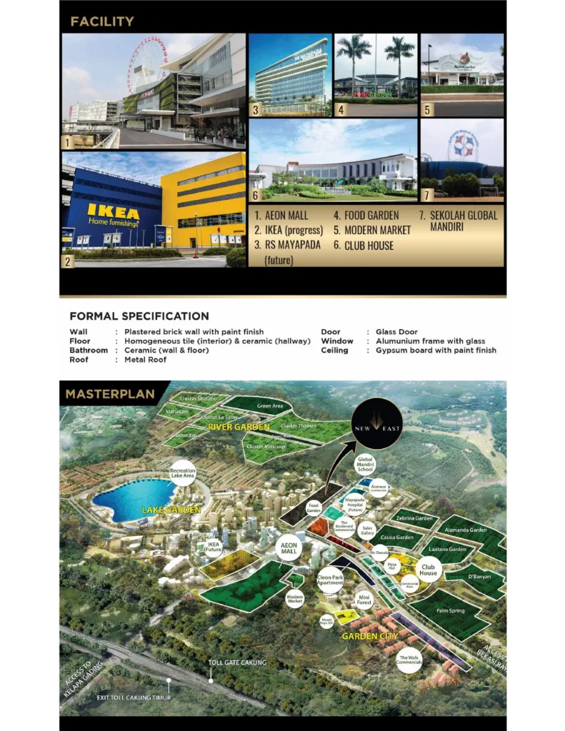 Ruko dijual di Jakarta Garden City, Jakarta Timur - New East. Lokasi strategis dekat AEON & IKEA. Cocok untuk usaha & investasi properti. Harga ruko kompetitif!