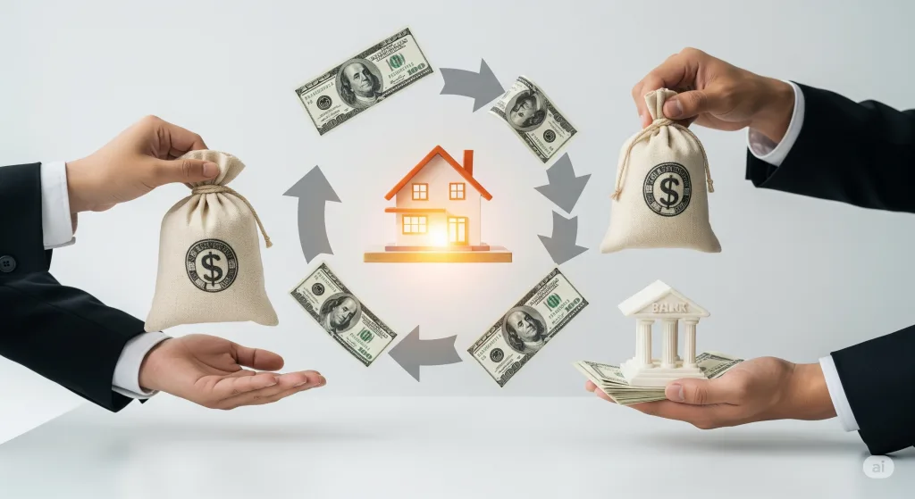 Sebuah bagan analisis harga properti yang menunjukkan pengaruh kebijakan LTV dan strategi developer terhadap daya beli konsumen.