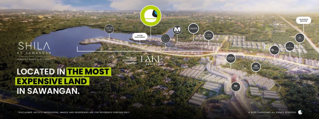 CasaComo Shila Sawangan: Hunian 2–4BR, ruang hijau, dekat TB Simatupang via tol. Info harga & skema cicilan.