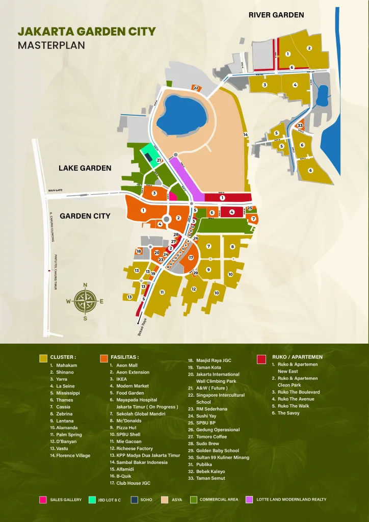 Rumah Dijual Jakarta Garden City: hunian hijau strategis di cakung Jakarta Timur. Akses tol, mall, sekolah, sport club. Unit terbatas, cicilan fleksibel!