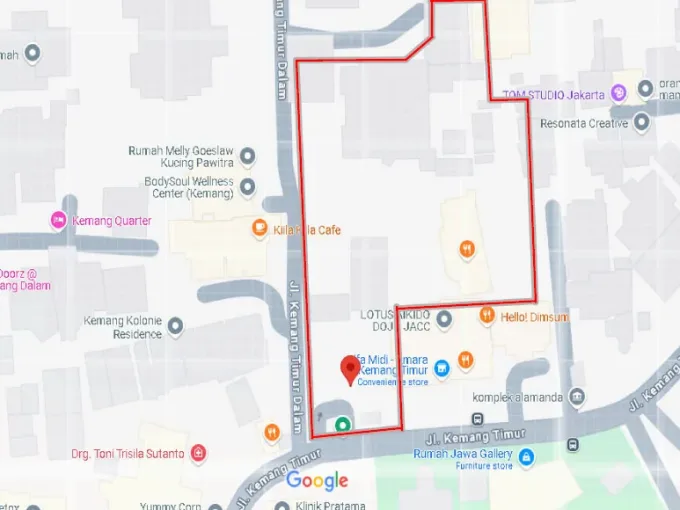 Tanah di Kemang Timur, Jakarta Selatan