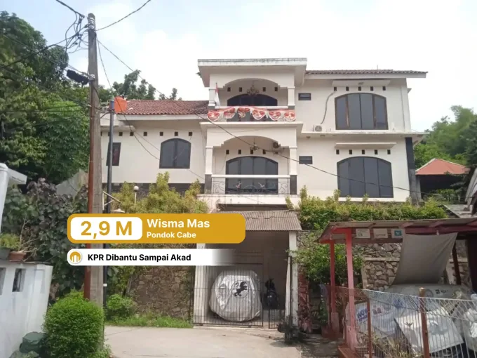 Dijual Rumah di Sawangan, Wismamas Pondok Cabe. Harga 2,9 M Nego. LT 450/LB 300, 5 KT, 4 KM, SHM/IMB. Tanah luas, hadap Timur. Dekat Tol Limo & Bandara Pondok Cabe.