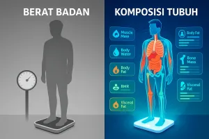 Komposisi Tubuh Berat Badan Lemak Viseral Massa Otot Bmr Basal Metabolic Rate Metabolic Age Bmi Body Mass Index Body Fat Rate Body Water Bone Mass Protein Rate Visceral Fat Index Indikator Kesehatan Tubuh Cara Baca Komposisi Tubuh Bahaya Lemak Viseral Apa Itu Bmr Apa Itu Metabolic Age Manfaat Massa Otot Kesehatan Holistik Rooma21 Health Normal Weight Obesity Skinny Fat Sarcopenia  Rooma21com  Rooma21com