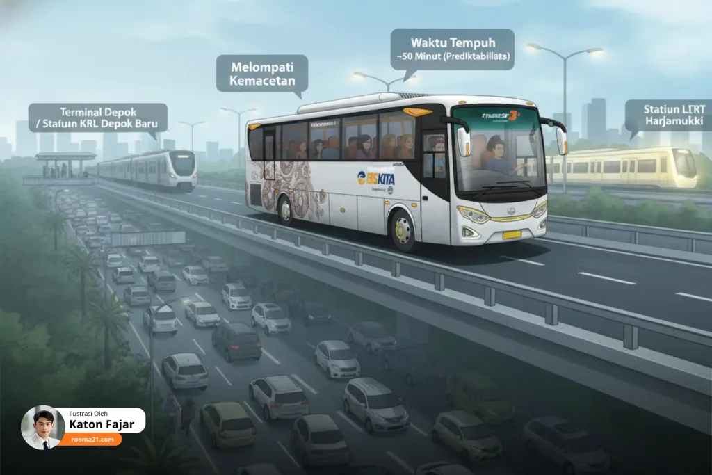 Lupakan Macet! Ini Rute Biskita TransDepok yang Terhubung Langsung ke LRT Harjamukti (1)-new