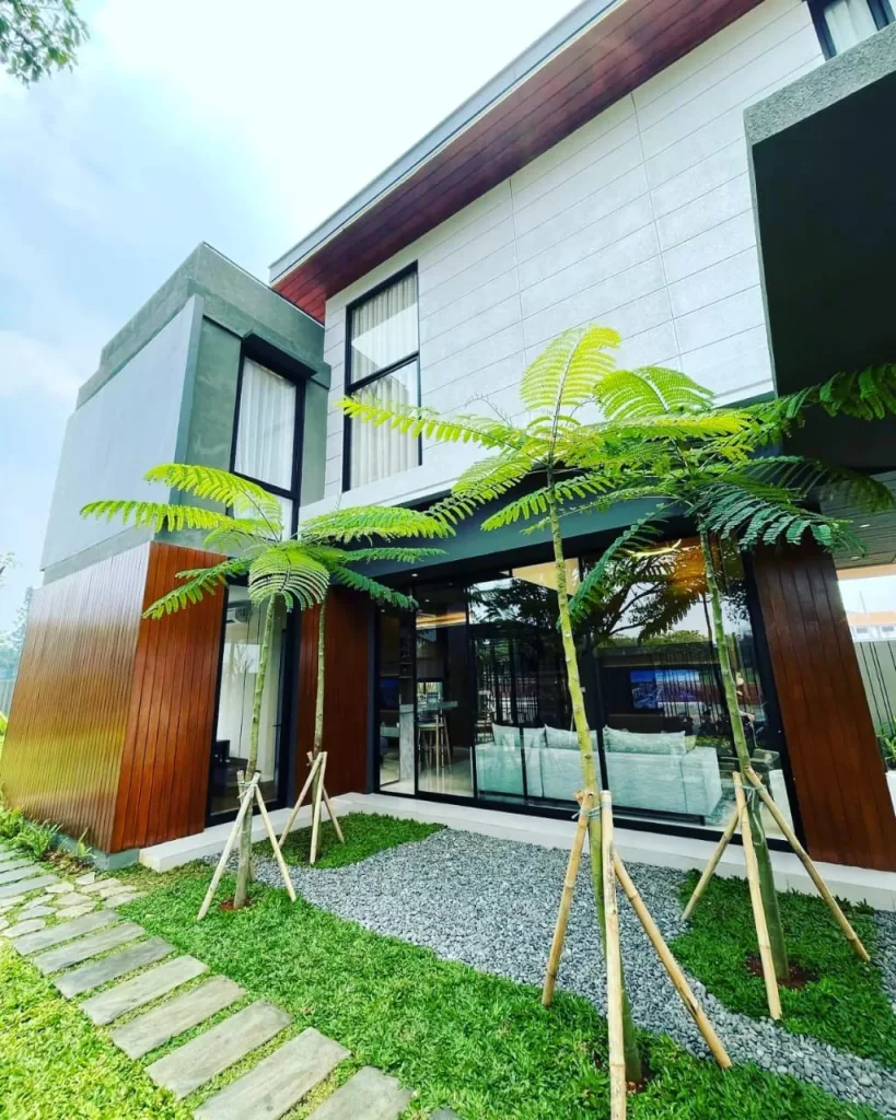 Rumah premium Portico di Shila Sawangan. View danau, lingkungan rapi, nilai investasi tinggi. Booking hari ini—unit cepat habis!