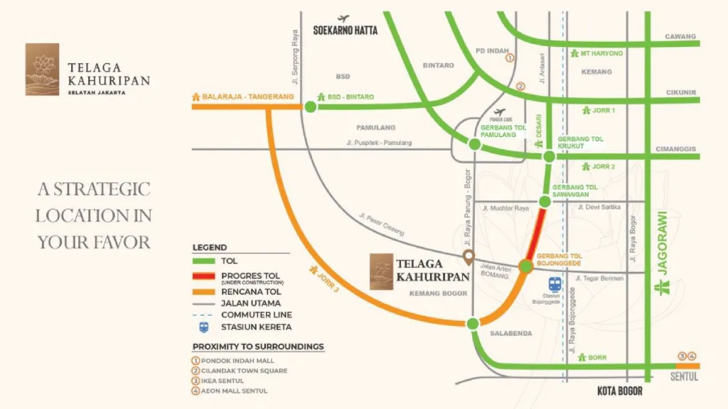 Bayar 10 Juta All In - Langsung Punya Rumah Di Telaga Kahuripan Bogor. kota mandiri hijau 750 ha dengan danau dan taman luas. Hunian modern, Fasilitas Lengkap.