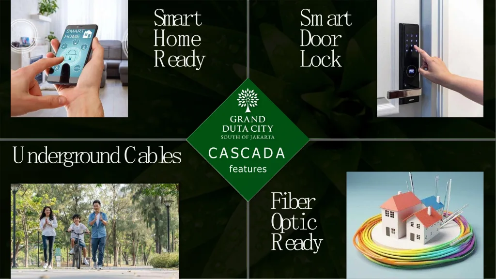 Stok cepat berjalan! Cluster Cascada, Grand Duta City Parung Bogor. Tipe lengkap, fasilitas township, opsi KPR. One-gate, security 24 jam, smart door lock