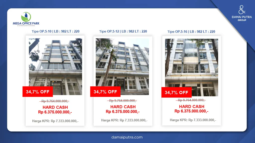 Mega Office Park: Ruko 5 lantai,  private lift di pusat Kota Harapan Indah. Dekat Santika, Eka Hospital, Transera. Cek unit & jadwalkan visit sekarang!