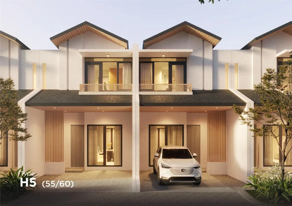 Rumah 2 lantai bergaya Jepang di Hoshi Asera Nishi, Kota Harapan Indah. Lokasi CBD, dekat tol, RS, dan mall. Unit terbatas, segera booking sebelum naik harga.