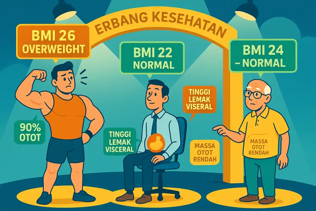 Ilustrasi Body Mass Index (BMI) Indikator Cepat yang Tidak Selalu Tepat lebak dan otot