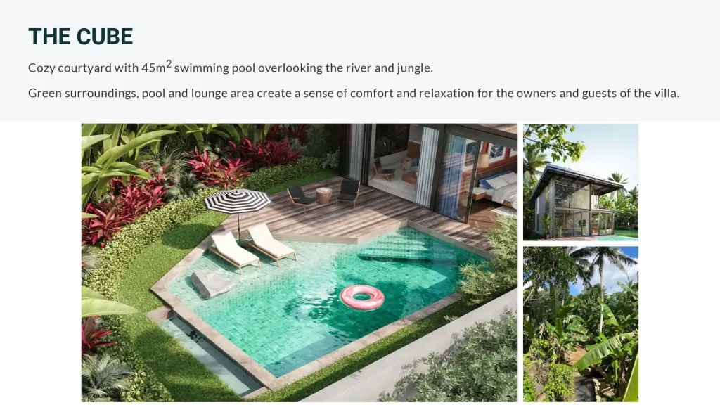 Beli Villa di Ubud Bali, Villa THE CUBE. Villa dijual dengan 3BR modern , rooftop , pool 45m2. Lokasi prime , investasi profit 10.2%+. Harga USD 400.000