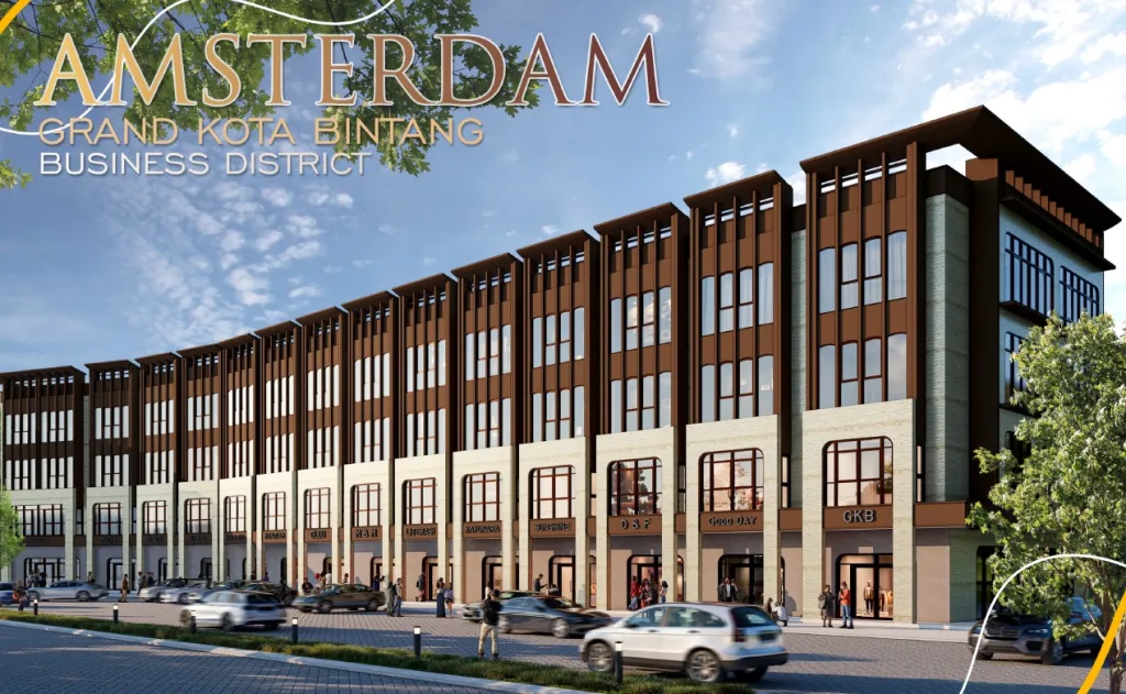 Ruko Amsterdam, Grand Kota Bintang,  Bekasi, Ruko 4 Lantai Tipe 79/356 m², dekat ke Tol JORR, Tol Becakayu, LRT Cikunir, Bandara Halim