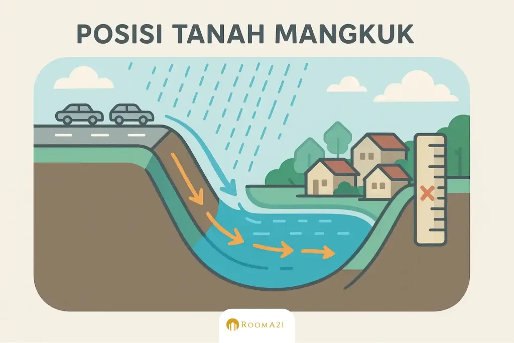 Ilustrasi Posisi Tanah Mangkuk Peta Wilayah - 7 Ciri Lingkungan Rumah yang Wajib Dihindari (Cek Banjir) (2)-new