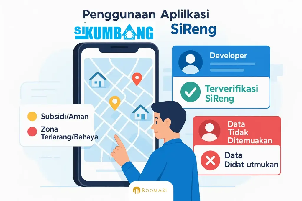 Ilustrasi penggunaan aplikasi sikumbang properti Awas Developer Bodong! Panduan Street Smart 2026 (3)-newCara Cek Legalitas Developer Properti