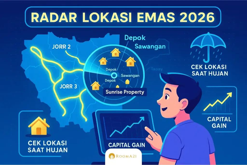 ilustrasi radar peta lokasi rumah kredibel 2026 7 Panduan Strategis Over Kredit Rumah 2026 (6)-new Rumah Over Kredit