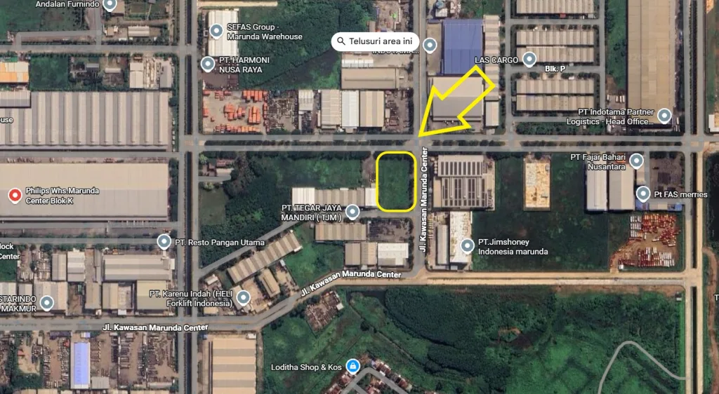 Kavling Komersial di Marunda Center, Tarumajaya, Bekasi, Kavling komersial siap bangun di Marunda Center, Tarumajaya, Bekasi, luas hampir 5.800 m², cocok untuk pergudangan/warehouse, pabrik.