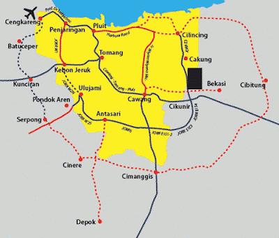 Map Area - Akses & Konektivitas Kota Bintang Bekasi di Koridor Jakarta–Bekasi