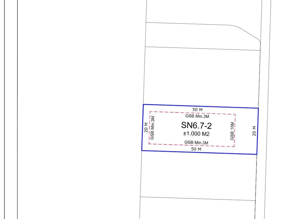 Kavling komersil 1.000 m2 di Kota Harapan Indah, ROW 50 menghadap timur. Cocok untuk showroom, office, atau resto. Harga Rp15 jt/m2, stok sangat terbatas.