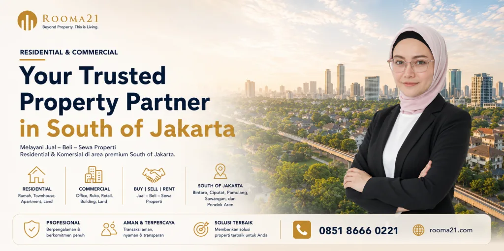 Banner Indra Sl Rooma21.com Indra Sl Property Advisor Broker Properti Jual Beli Sewa Residential commercial Di Bintaro Ciputat Pamulang Sawangan Pondok Aren Beli Cash Kpr Rooma21com