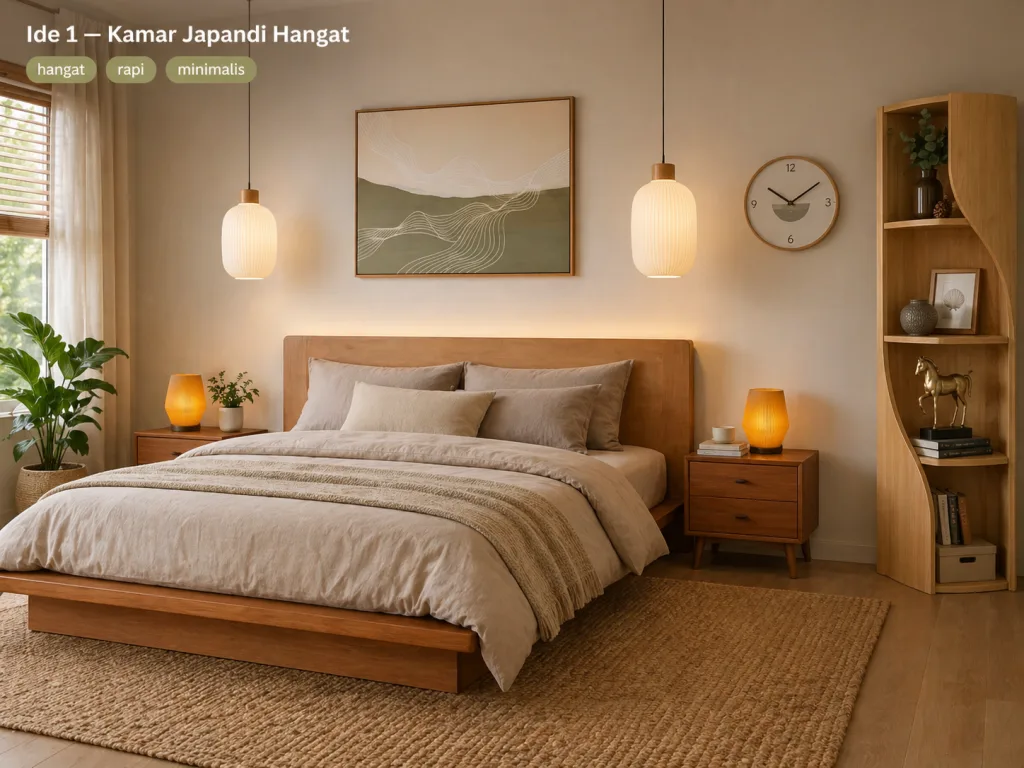 Ide 1 - Kamar Minimalis Japandi