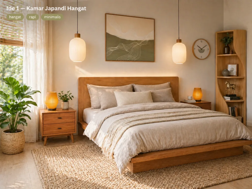 Ide 1 - Kamar Minimalis Japandi Asek