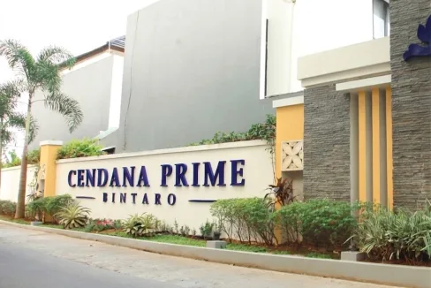 Entrance Sign Reading cendana Prime Bintaro with Landscaped Plants Along a Modern Wall  Rooma21com