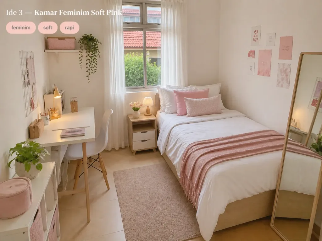 Ide Kamar Feminim Soft Pink