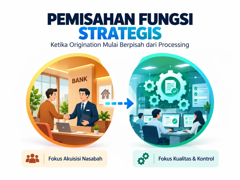 Centralized processing KPR di Indonesia menggambarkan transformasi mortgage banking dari proses berbasis cabang menuju operating model yang terpusat, standardized dan specialized.